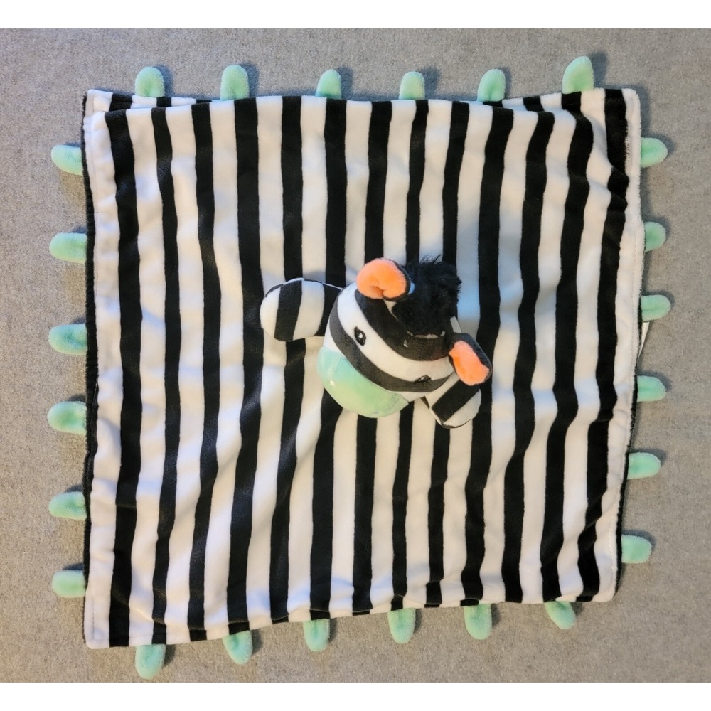 Oh Joy! Zebra Baby Lovey Security Blanket Black Stripe Mint Green 2017 Target - Picture 5 of 8